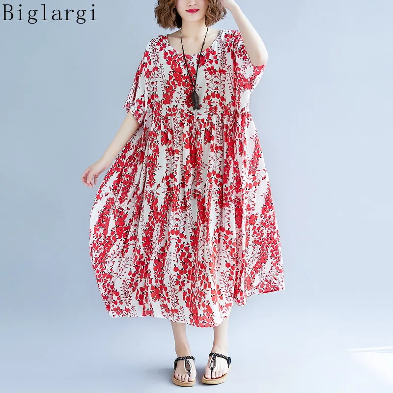 Oversized Floral Print Dress Summer Beach Women Loose Casual Ladies Dresses Big Size Korean Vintage Flower Cotton Long Dress
Oversized Floral Print Dress Summer Beach Women Loose Casual Ladies Dresses Big Size Korean Vintage Flower Cotton Long Dress