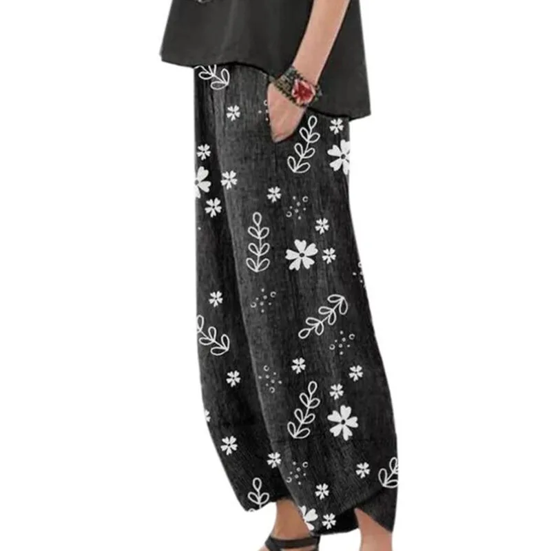 Elegant Vintage Women Pants Spring Summer New Floral Print Pant Casual Loose Loose Poctet Wide Leg Pant Streetwear Women Trouser
Elegant Vintage Women Pants Spring Summer New Floral Print Pant Casual Loose Loose Poctet Wide Leg Pant Streetwear Women Trouser