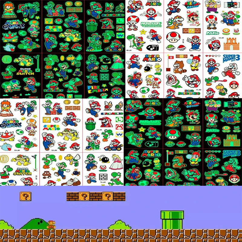 Super Mario Luminous Tattoo Stickers Waterproof DIY Disposable Stickers Toys for Children Random 1pcs Glow Stickers Kids Gifts
Super Mario Luminous Tattoo Stickers Waterproof DIY Disposable Stickers Toys for Children Random 1pcs Glow Stickers Kids Gifts