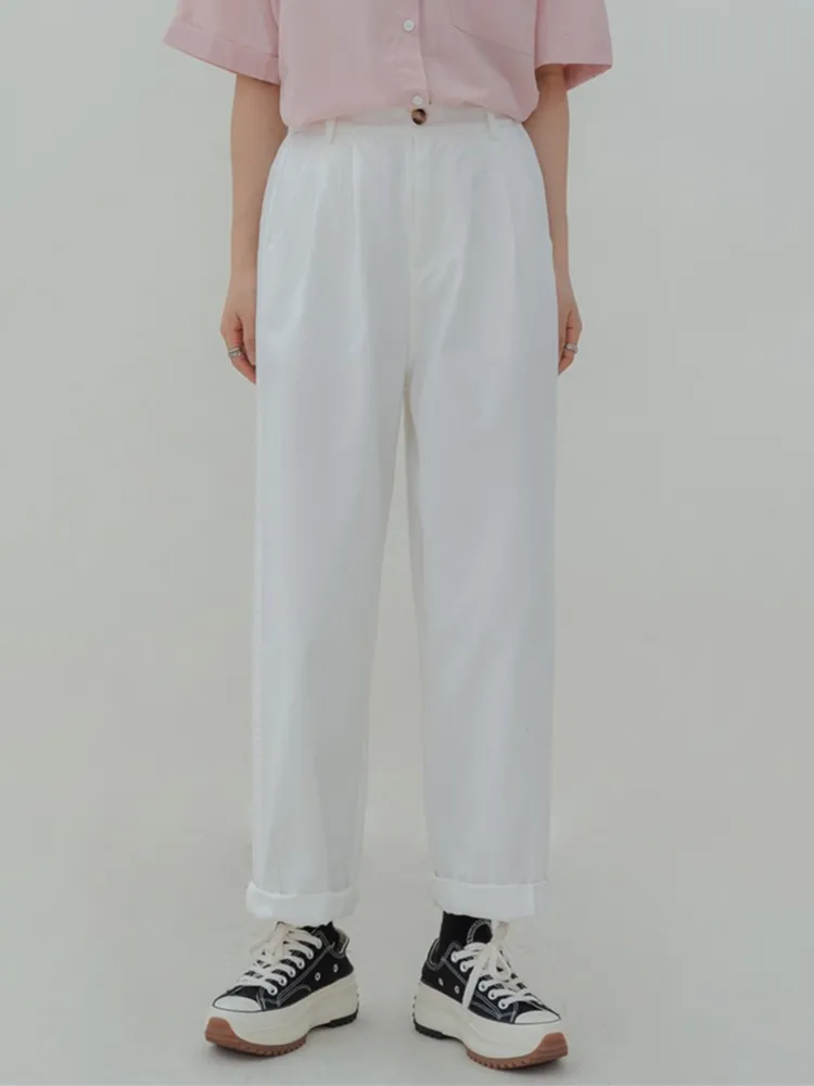ZHISILAO New White Straight High Waist Pants Women Elegant Office Wear Casual Wide Leg Trousers Mujer Summer 2022
ZHISILAO New White Straight High Waist Pants Women Elegant Office Wear Casual Wide Leg Trousers Mujer Summer 2022