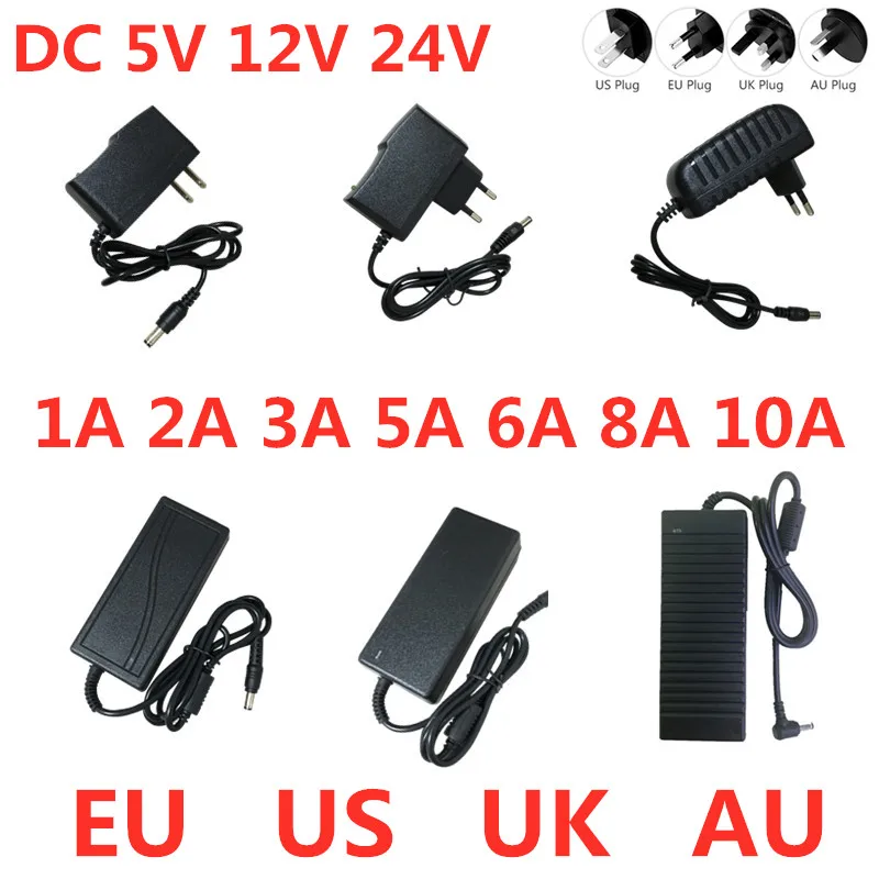 

DC 5V 12V 24V Adapter Power Supply AC 100V-240V 1A 2A 3A 5A 6A 8A 10A Charger Converter Adaptor For LED Strips Light CCTV Lamp