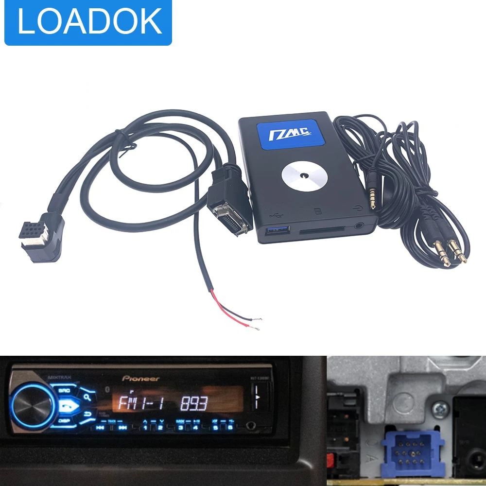 

DMC Car Digital CD Changer Bluetooth USB SD Drive AUX Adapter for Pioneer Radio iP-BUS KEH-P6200-W MEH-P055 DEH-88 DEH-P