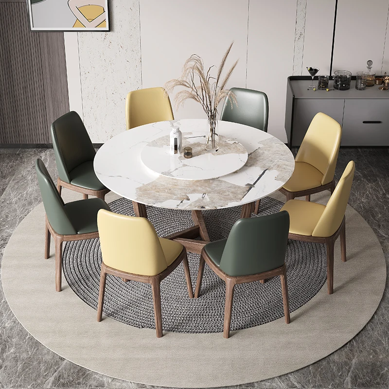 Nordic Solid Wood бытовой небольшой квартиры современный простой круглый обеденный стол с вращающимся столом шиферный стол 4 стула для кухни
Nordic Solid Wood бытовой небольшой квартиры современный простой круглый обеденный стол с вращающимся столом шиферный стол 4 стула для кухни