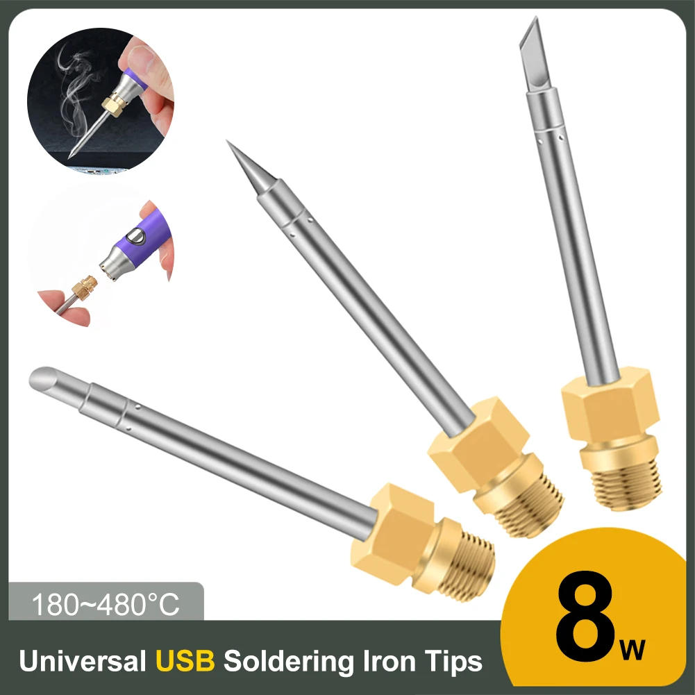 3PCS Portable Universal Heating Hardware Tools USB Soldering Iron 5V 8W Removable Solder Solder Tips Welding Equipment
3PCS Portable Universal Heating Hardware Tools USB Soldering Iron 5V 8W Removable Solder Solder Tips Welding Equipment