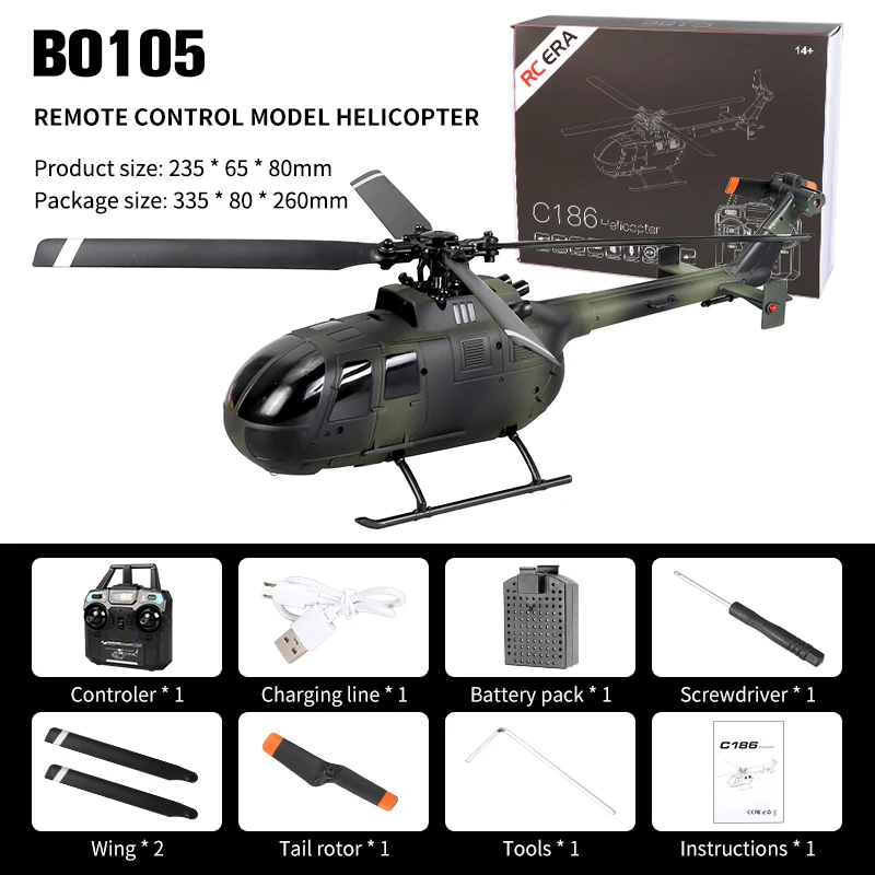 C186 BO105 RC Helicopter 2.4G 4 Propellers 6 Axis Electronic Gyroscopel Stabilization Flight Stall Protection ,Outdoor Drone Toy
C186 BO105 RC Helicopter 2.4G 4 Propellers 6 Axis Electronic Gyroscopel Stabilization Flight Stall Protection ,Outdoor Drone Toy