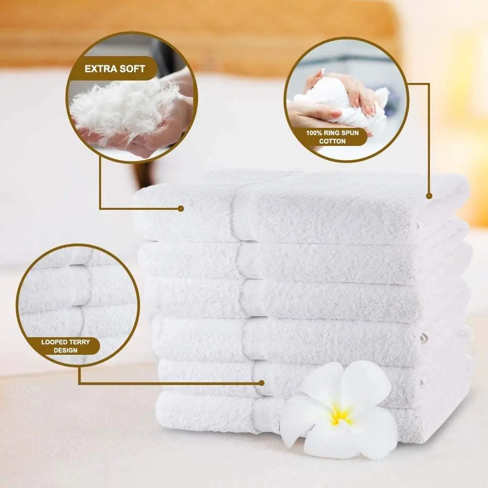 Cotton Hand Towels - Soft and Lightweight - 16x27 Inch - 12 Pack - White High Quality Face Bath Towels
Cotton Hand Towels - Soft and Lightweight - 16x27 Inch - 12 Pack - White High Quality Face Bath Towels