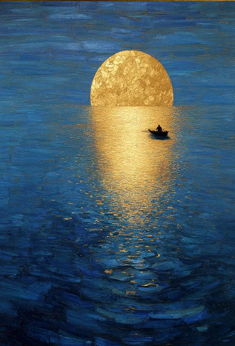 Художественный постер "Золотой лунный свет"
Художественный постер "Золотой лунный свет"