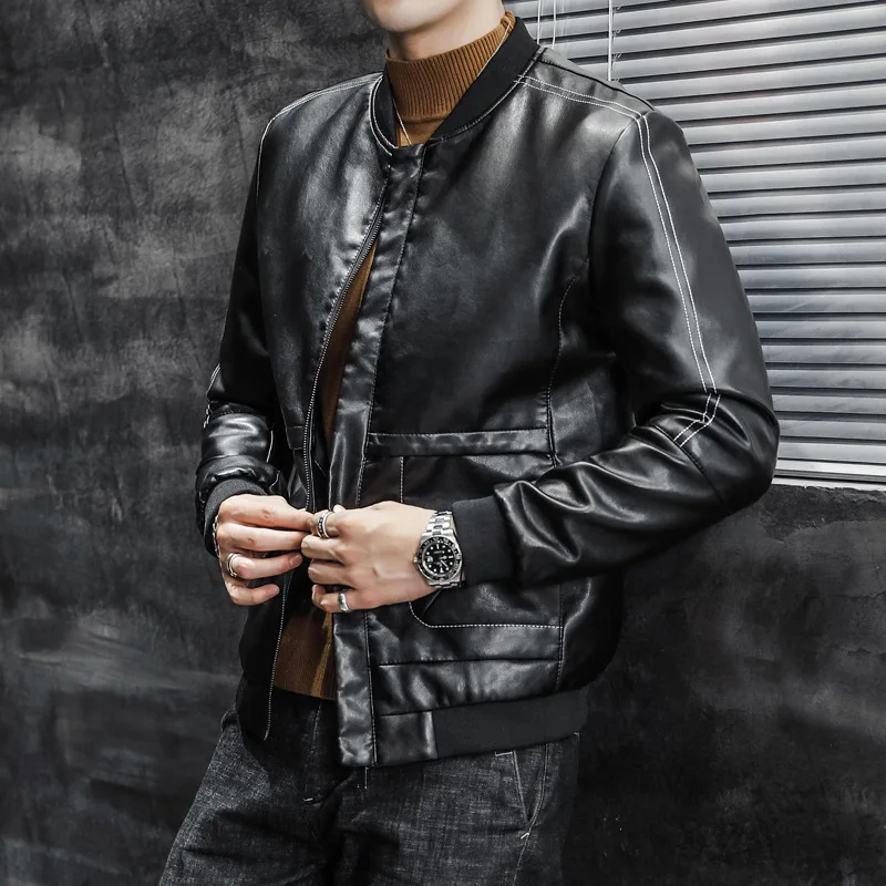 2022 Men's Baseball Collar Casual Leather Jacket Youth Motorcycle Casual PU Leather Jacket
2022 Men's Baseball Collar Casual Leather Jacket Youth Motorcycle Casual PU Leather Jacket