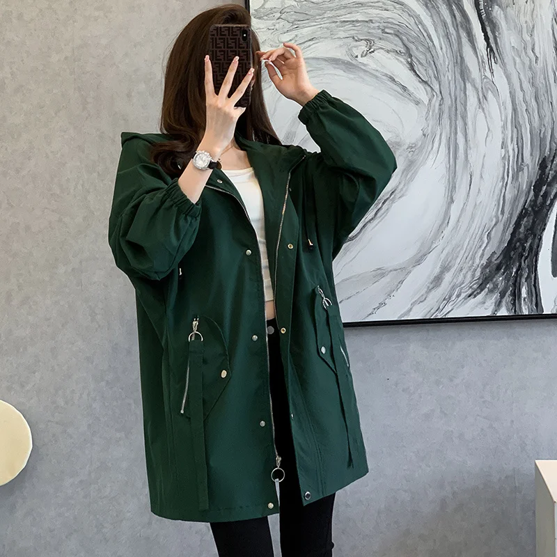 2023 Spring And Autumn Windbreaker Women's Medium Long Korean Version Large Size Temperament Coat Casual Hooded Jacket T1965
2023 Spring And Autumn Windbreaker Women's Medium Long Korean Version Large Size Temperament Coat Casual Hooded Jacket T1965