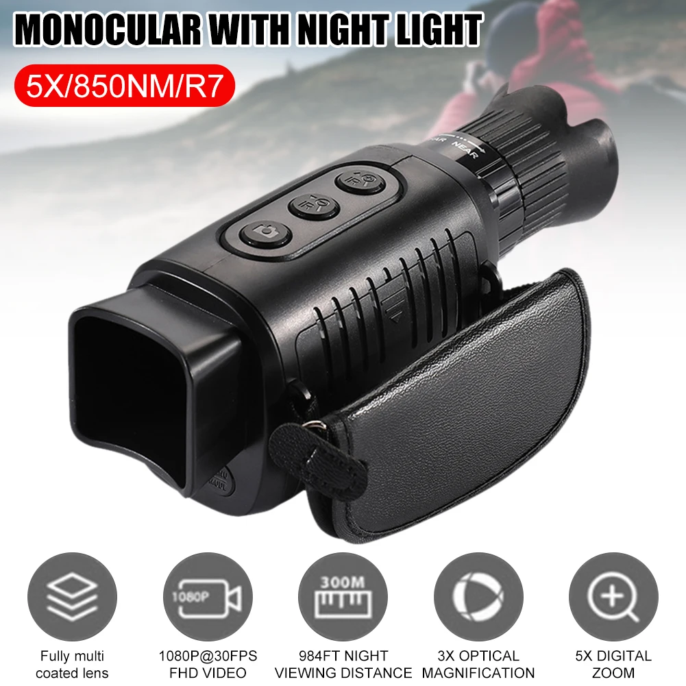 HD Infrared Night Vision Camera Device Infrared Optical Monocular Digital Zoom Telescope For Outdoor Hunting Travel Equipment
HD Infrared Night Vision Camera Device Infrared Optical Monocular Digital Zoom Telescope For Outdoor Hunting Travel Equipment