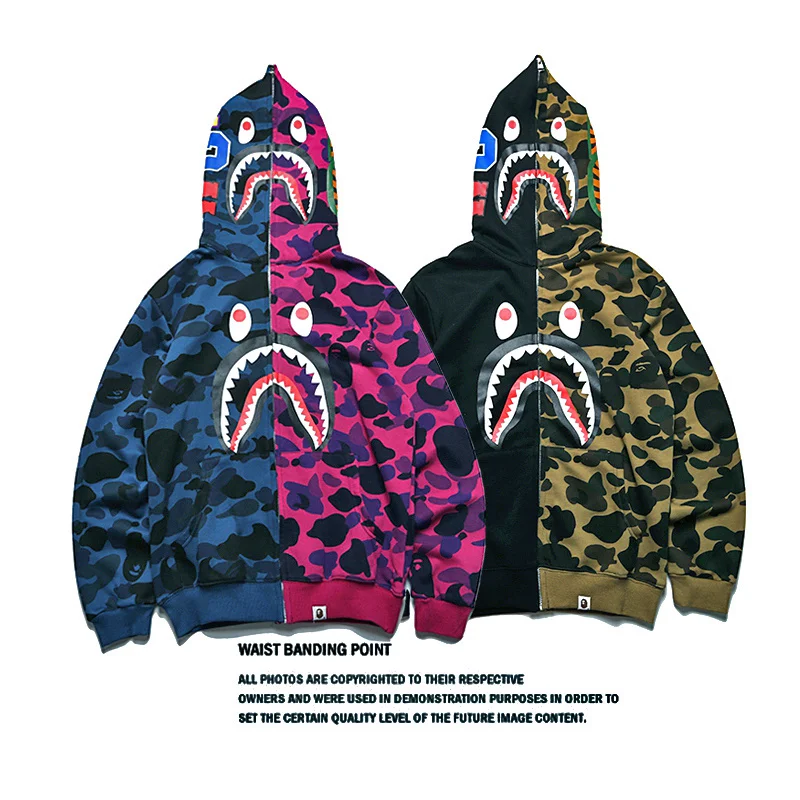 New Sweatshirts Camouflage Stitching Long Sleeve Bape Shark Hoodie Jacket Streetwear Clothing for Men/Women Cotton Zipper jacket
New Sweatshirts Camouflage Stitching Long Sleeve Bape Shark Hoodie Jacket Streetwear Clothing for Men/Women Cotton Zipper jacket