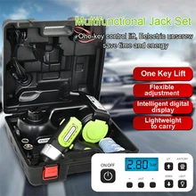 Portable 12V 5Ton 4 in1 Electric Car Jack Kit Electric Hydraulic Jack Set Lifting Jack With Impact Wrench Compressor LED Light