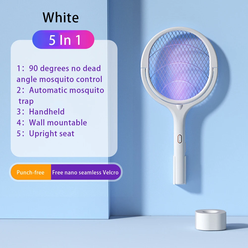 Hot!5 IN1 Electric Mosquitoes Swatter Mosquitoes Killer Lamp 3500V USB Rechargeable 90° Rotation Adjustable Electric Bug Swatter
Hot!5 IN1 Electric Mosquitoes Swatter Mosquitoes Killer Lamp 3500V USB Rechargeable 90° Rotation Adjustable Electric Bug Swatter