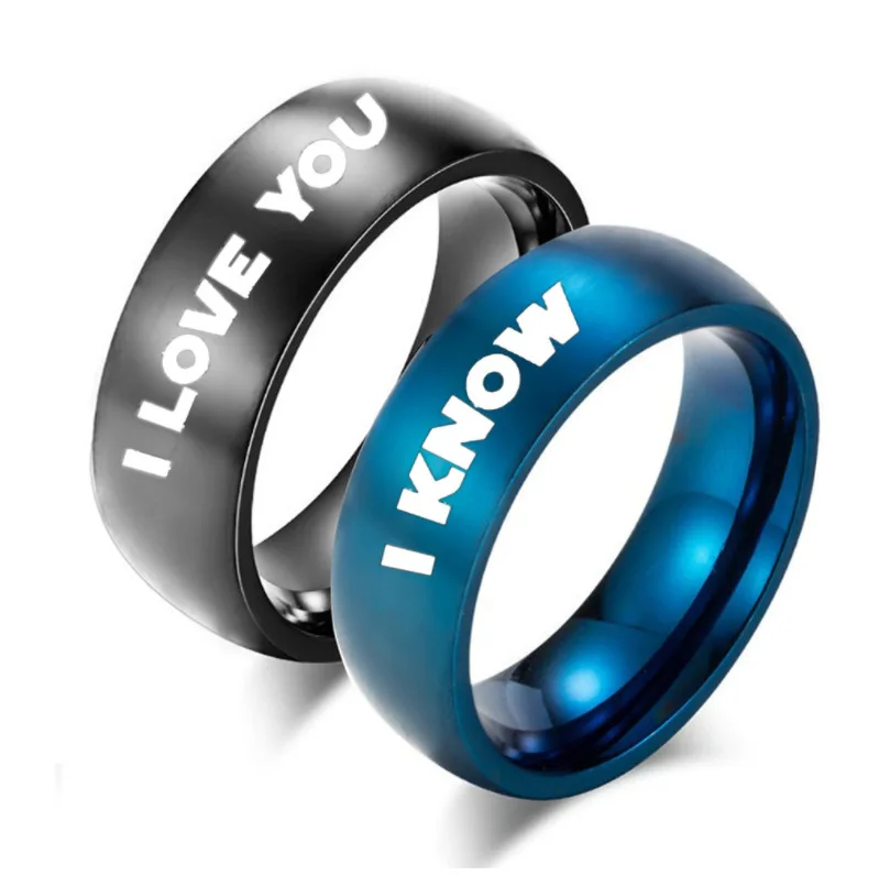 AsJerlya 2022 Fashion 8mm Blue Black Stainless Steel Rings Engraving I LOVE YOU Couple Ring For Women Men Jewelry kольца anillo
AsJerlya 2022 Fashion 8mm Blue Black Stainless Steel Rings Engraving I LOVE YOU Couple Ring For Women Men Jewelry kольца anillo