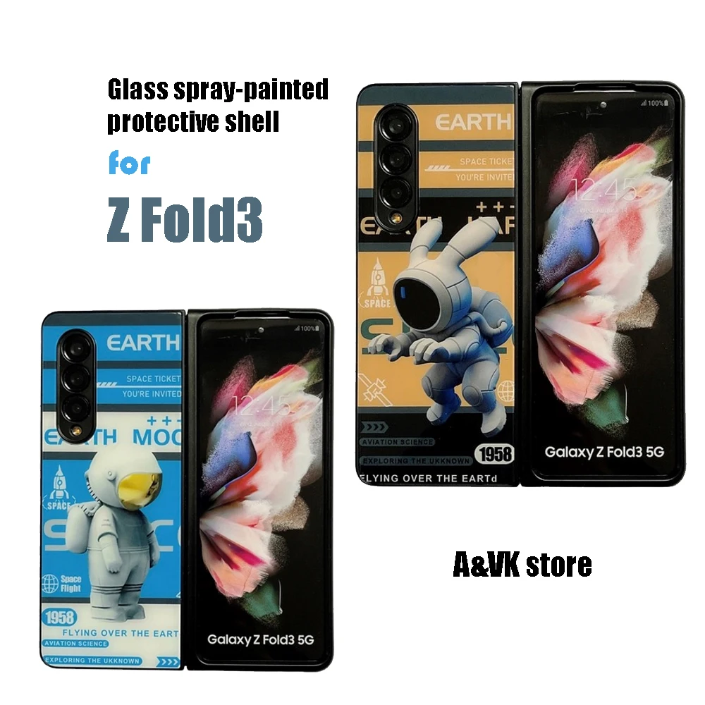 Korean Style Glass Spray-painted Protective Shell for Samsung Galaxy Z Fold3 Cartoon Astronaut Cute Inkjet Picture Phone Case
Korean Style Glass Spray-painted Protective Shell for Samsung Galaxy Z Fold3 Cartoon Astronaut Cute Inkjet Picture Phone Case