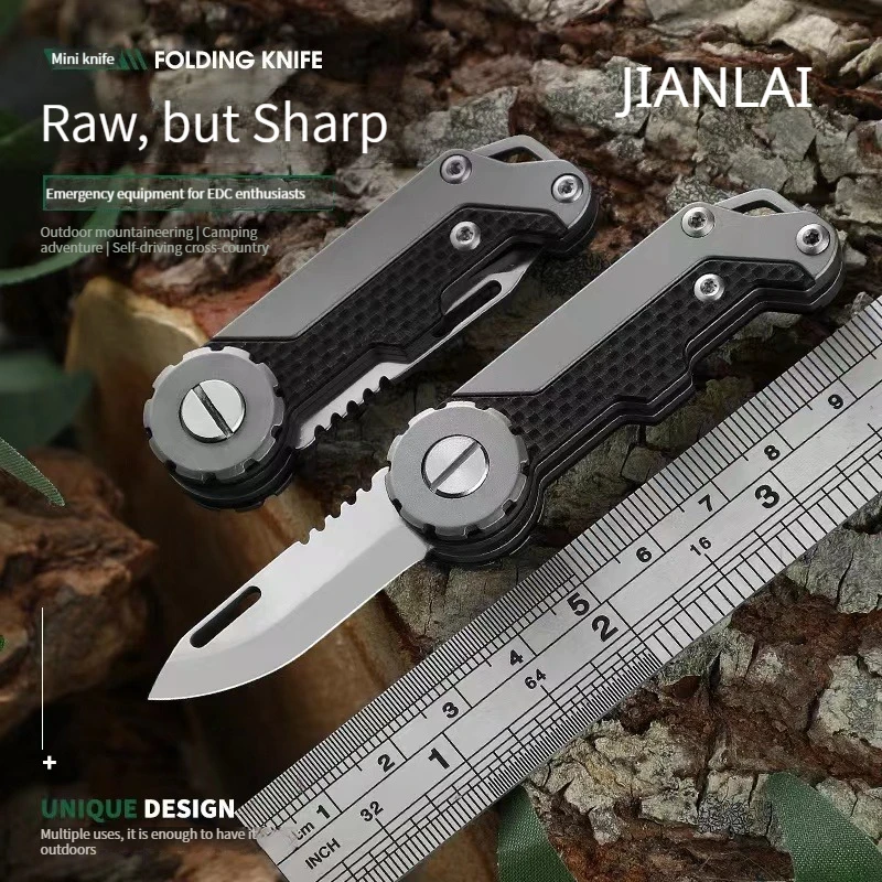 

Новый мини-нож из титанового сплава для повседневного использования, стальной Многофункциональный складной нож D2, брелок, портативный, экспресс-Распаковка, острый Мини-нож