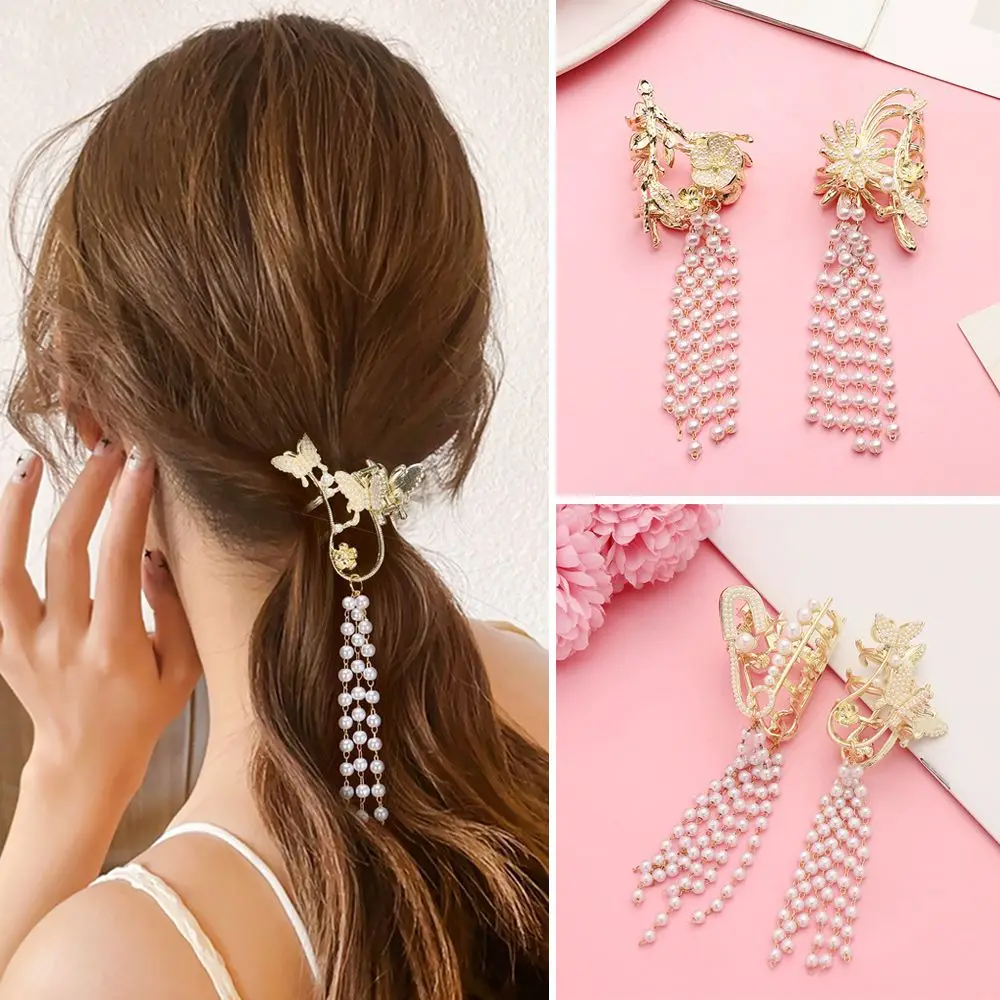 Retro Hairpin Rhinestone Metal Claws Elegant Headwear Butterfly Hair Clips Pendant Barrettes Long Pearl Tassel
Retro Hairpin Rhinestone Metal Claws Elegant Headwear Butterfly Hair Clips Pendant Barrettes Long Pearl Tassel