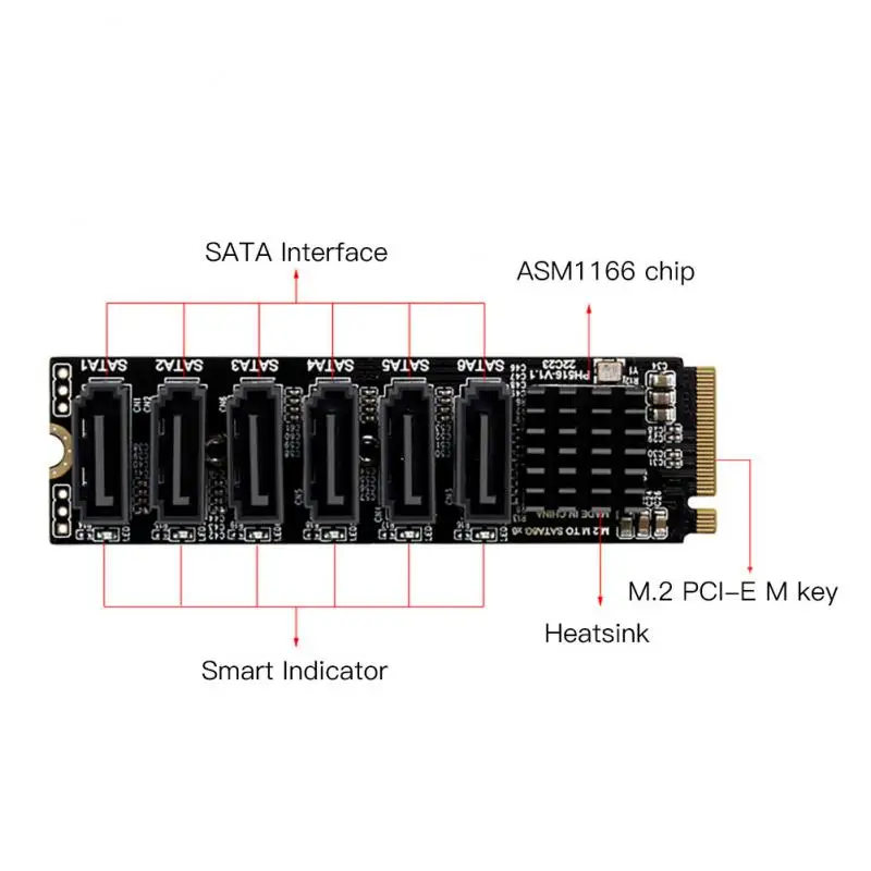 Высокоскоростной адаптер расширения Sata3.0 6g M.2 M-key Pci-e3.0 To 6-port Sata3.0 6g высокоскоростной адаптер компьютерной карты расширения
Высокоскоростной адаптер расширения Sata3.0 6g M.2 M-key Pci-e3.0 To 6-port Sata3.0 6g высокоскоростной адаптер компьютерной карты расширения