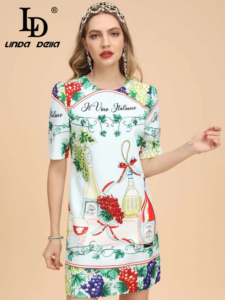 LD LINDA DELLA Summer Designer Vintage Short Dress Women's Short sleeve Fashion Beaded grape Holiday Elegant Party Mini Dress
LD LINDA DELLA Summer Designer Vintage Short Dress Women's Short sleeve Fashion Beaded grape Holiday Elegant Party Mini Dress
