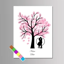 Personalized Couple Wedding Tree Fingerprint DIY Guest Signature Book For Engagement Events Party Favor Valentine Day Gift