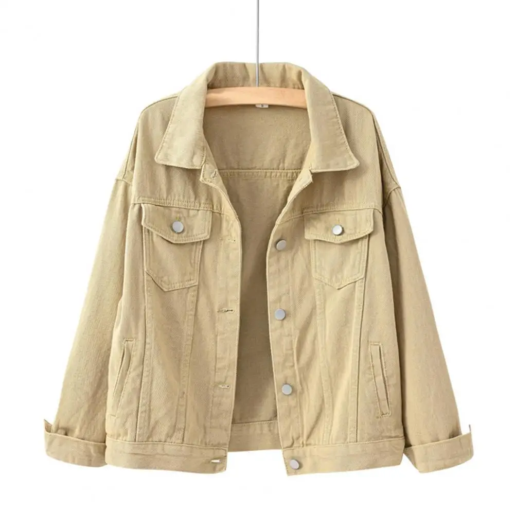 Women's Denim Jacket Single-breasted Flap Pockets Buttons Loose Plus Size Turn-down Collar Lady Autumn Jean Jackets
Women's Denim Jacket Single-breasted Flap Pockets Buttons Loose Plus Size Turn-down Collar Lady Autumn Jean Jackets