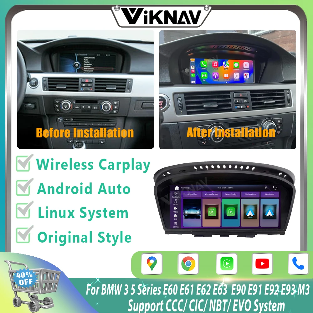 CarPlay Автомагнитола для BMW 3 5 серии E60 E61 E62 E63 E90 E91 E92 E93 M3 CCC CIC NBT EVO стерео Мультимедийный Плеер головное устройство