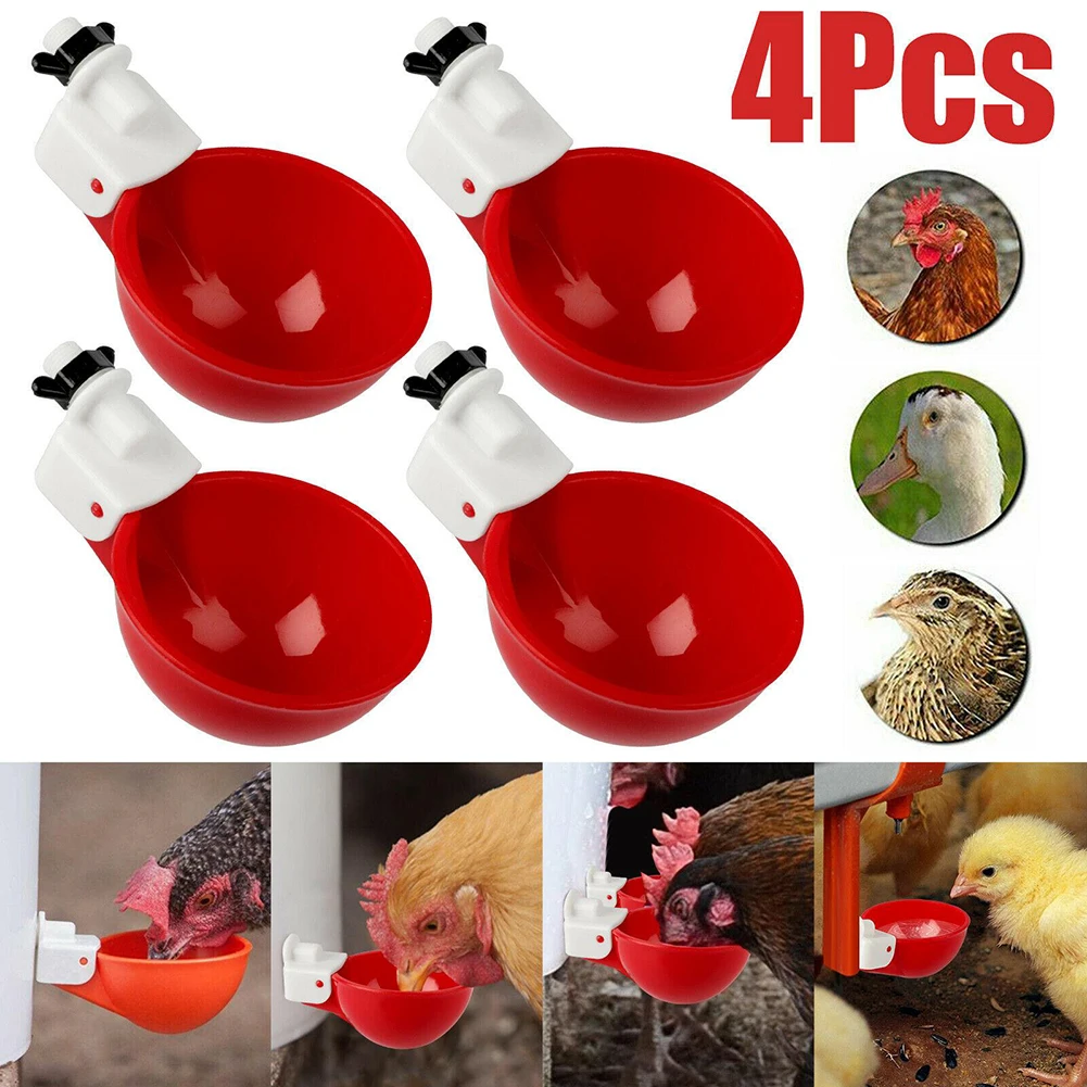 4PCS Chicken Automatic Watering Cups Poultry Drinker Drinker Chicken Water Cup Waterer Bowl Kit Duck Quail Farm Coop Poultry
4PCS Chicken Automatic Watering Cups Poultry Drinker Drinker Chicken Water Cup Waterer Bowl Kit Duck Quail Farm Coop Poultry