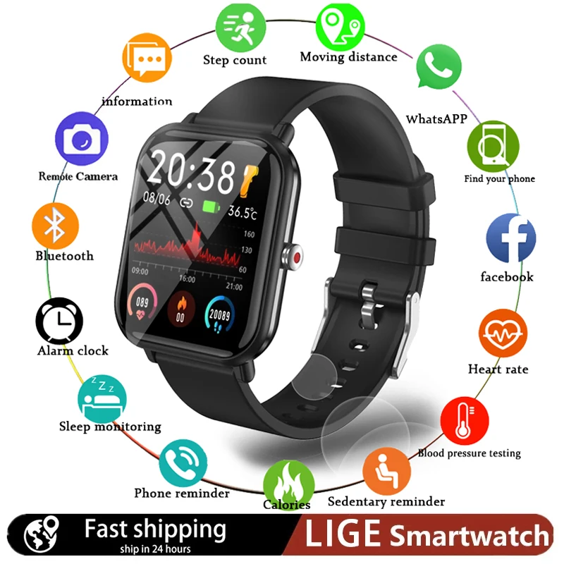 LIGE Smart Watch Men HD Full Touch Screen Multip Sports Fitness Watches IP67 Waterproof Bluetooth For Android iOS Smartwatch Men
LIGE Smart Watch Men HD Full Touch Screen Multip Sports Fitness Watches IP67 Waterproof Bluetooth For Android iOS Smartwatch Men