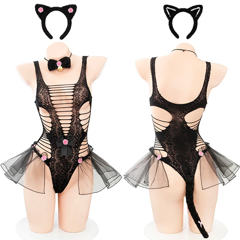 Cat Girlfriend Sexy Hollow Bodysuit Cosplay Cat Girl Suspenders Onesie Skirt Suit Dark Gothic Kitty Maid Bell Headband Women's
Cat Girlfriend Sexy Hollow Bodysuit Cosplay Cat Girl Suspenders Onesie Skirt Suit Dark Gothic Kitty Maid Bell Headband Women's