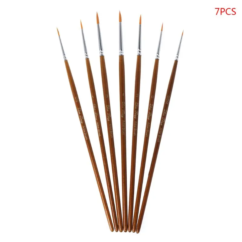 

7pcs/set Professional Detail Paint Brush Fine Pointed Tip Miniature Brushes For