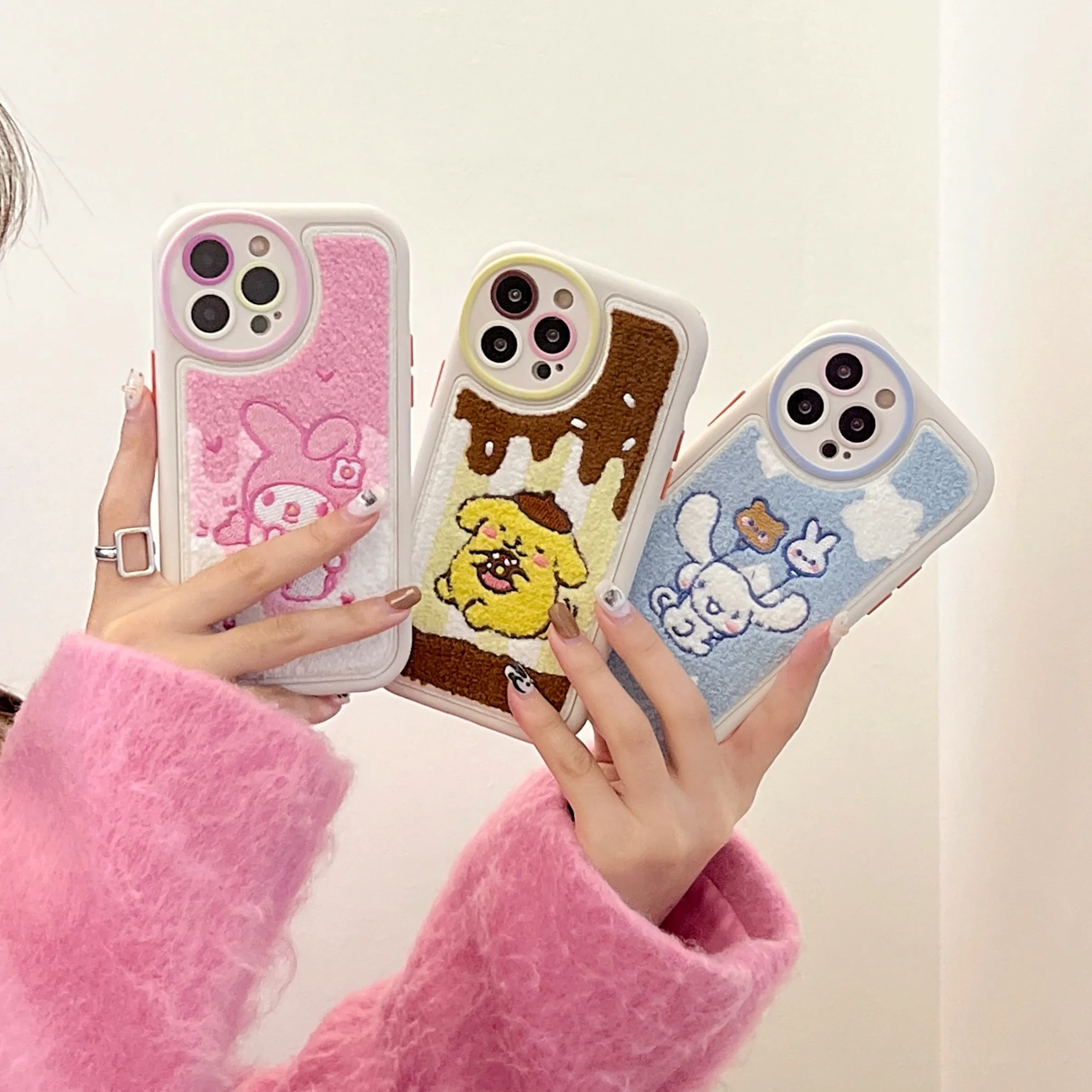 Sanrio MyMelody Cinnamoroll Plush Embroidery Phone Cases For iPhone 14 13 12 11 Pro Max Anti-drop Soft Back Cover Y2k Girl Gift
Sanrio MyMelody Cinnamoroll Plush Embroidery Phone Cases For iPhone 14 13 12 11 Pro Max Anti-drop Soft Back Cover Y2k Girl Gift