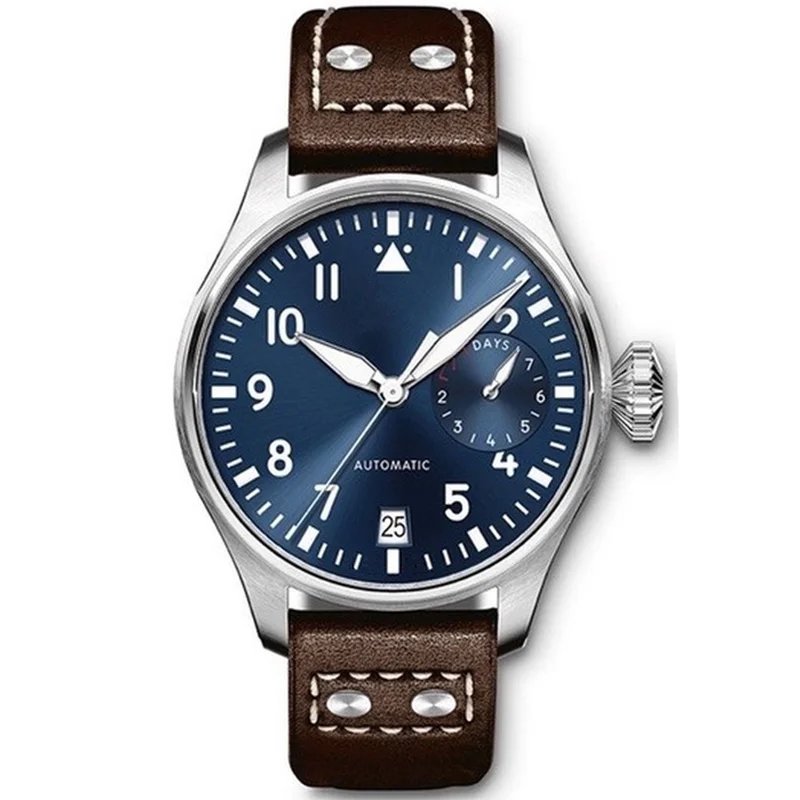 Luxury Mens Watch Automatic Mechanical Movement Big Pilots Blue Brown Leather Strap Folding Clasp Top Quality Male Wristwatches
Luxury Mens Watch Automatic Mechanical Movement Big Pilots Blue Brown Leather Strap Folding Clasp Top Quality Male Wristwatches
