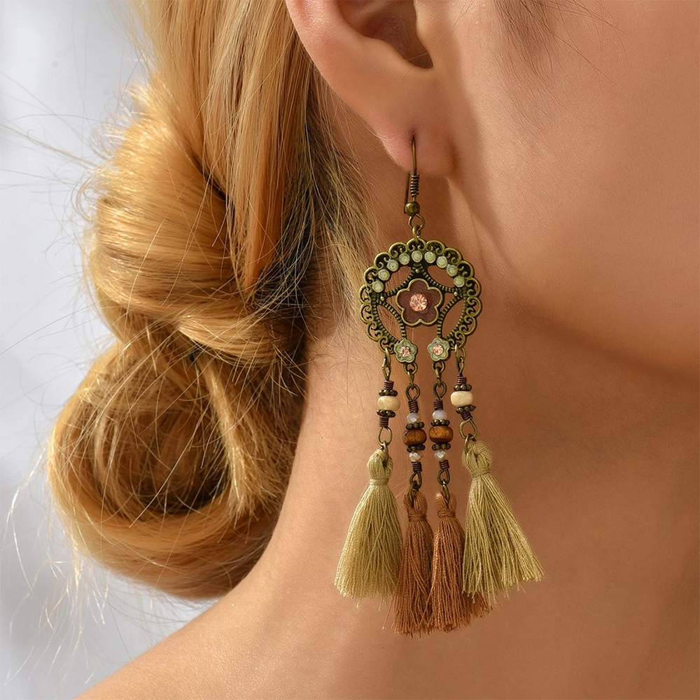 Bohemia Vintage Crystal Pearl Tassel Earrings for Women Antique Gold Color Boho Dangle Earrings
Bohemia Vintage Crystal Pearl Tassel Earrings for Women Antique Gold Color Boho Dangle Earrings
