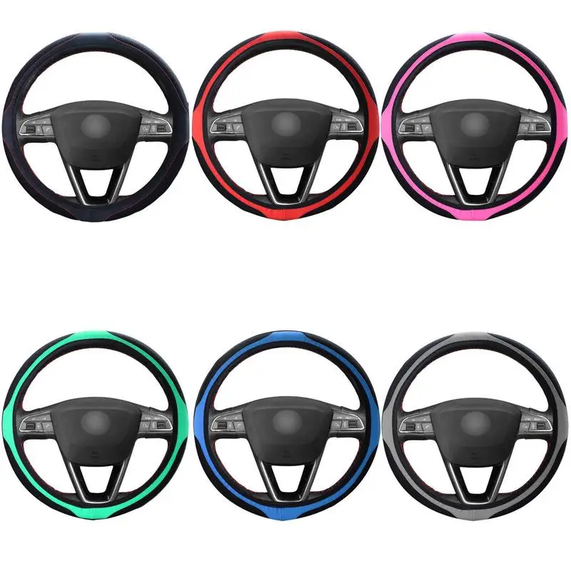 Car Steering Wheel Cover Breathable Anti Slip PU Leather Steering Covers Suitable 37-38cm Carbon Fiber Steering Wheel Cover
Car Steering Wheel Cover Breathable Anti Slip PU Leather Steering Covers Suitable 37-38cm Carbon Fiber Steering Wheel Cover