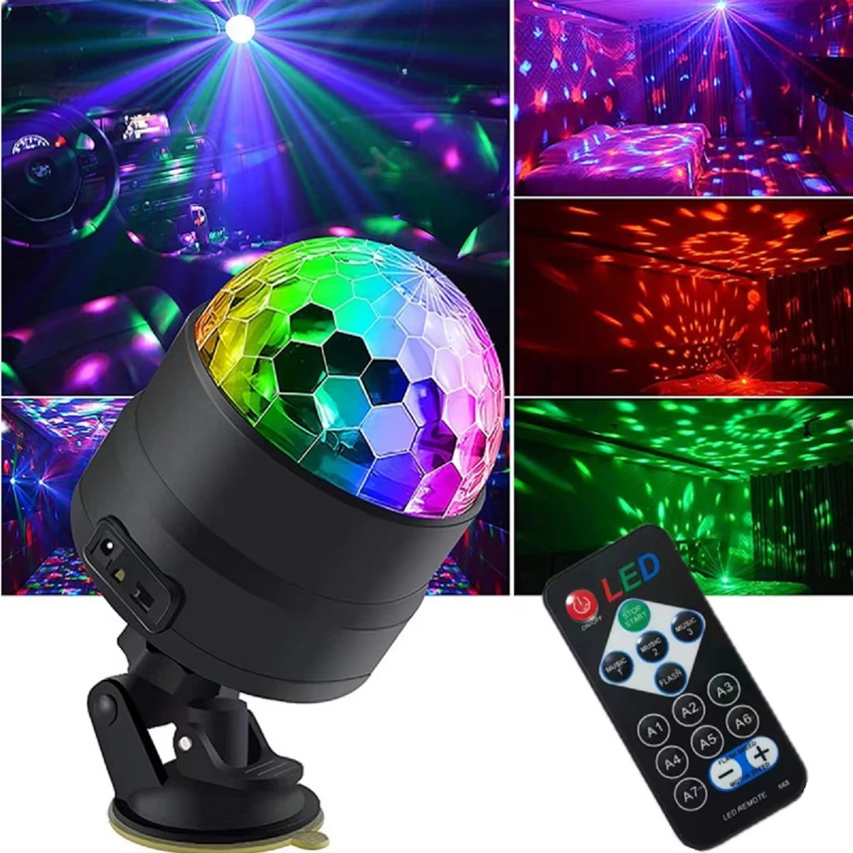 RGB LED диско-шар со звуковым управлением
RGB LED диско-шар со звуковым управлением