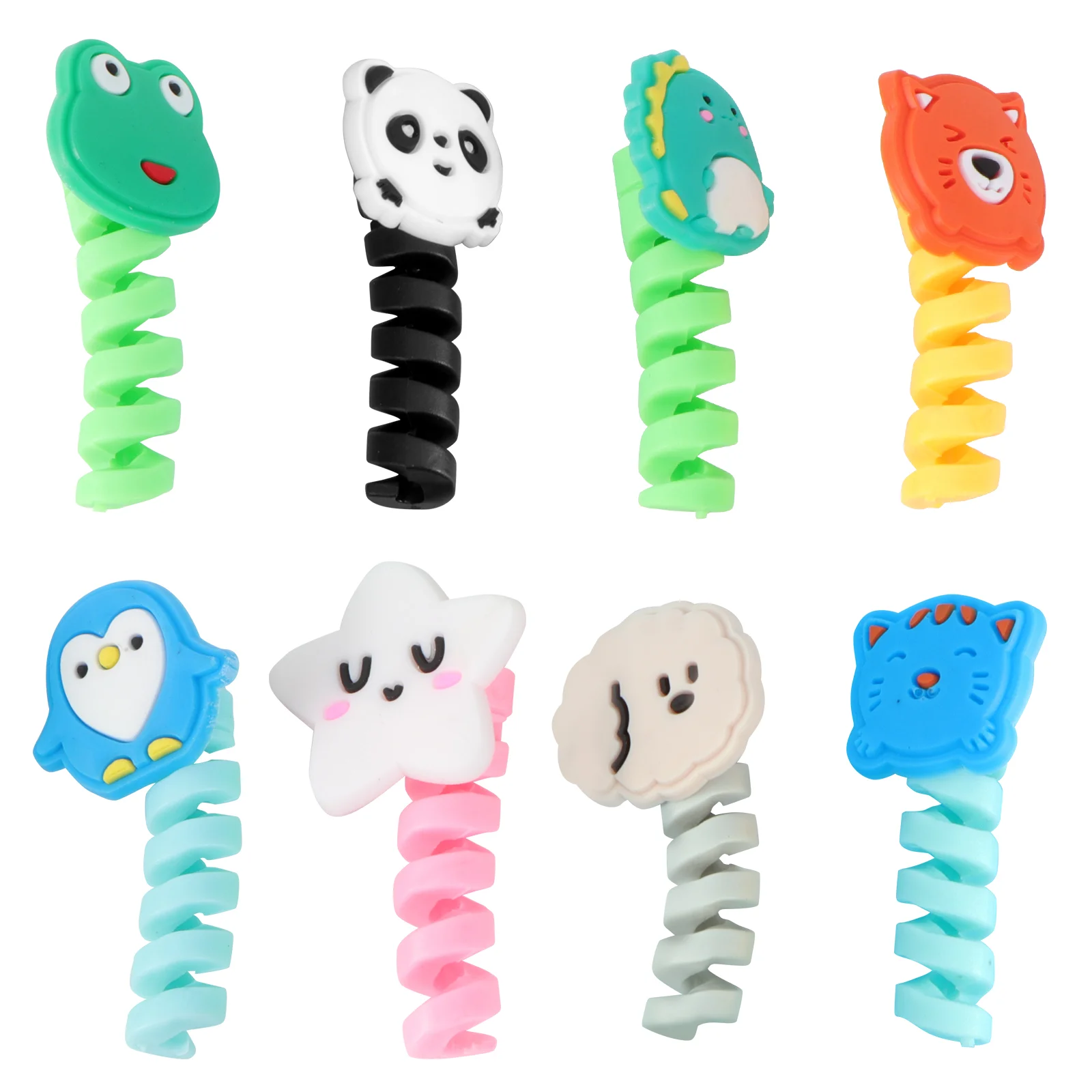 

24 Pcs Data Line Protector Mobile Chargers Cartoon Cable Winders Wire Protectors Wrappers Silica Gel Adorable Organizers
