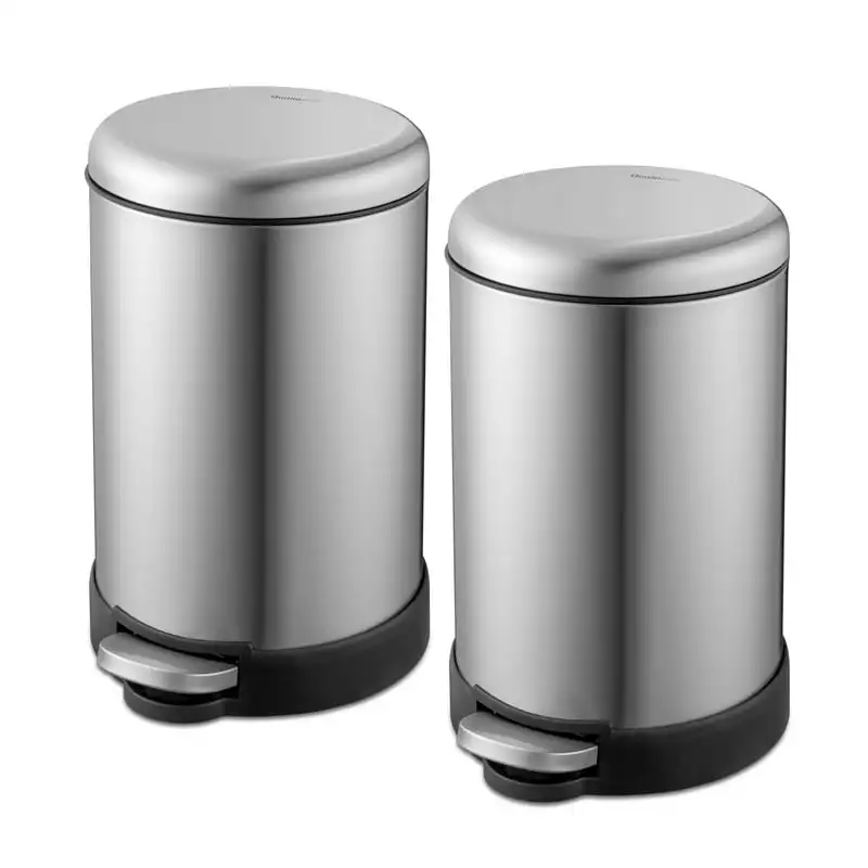 Can, 1.6 Gal Round Step On Trash Can, Stainless Steel, Pack of 2 Trash can gallon Car garbage bin Bathroom trash can Mini cubo
Can, 1.6 Gal Round Step On Trash Can, Stainless Steel, Pack of 2 Trash can gallon Car garbage bin Bathroom trash can Mini cubo