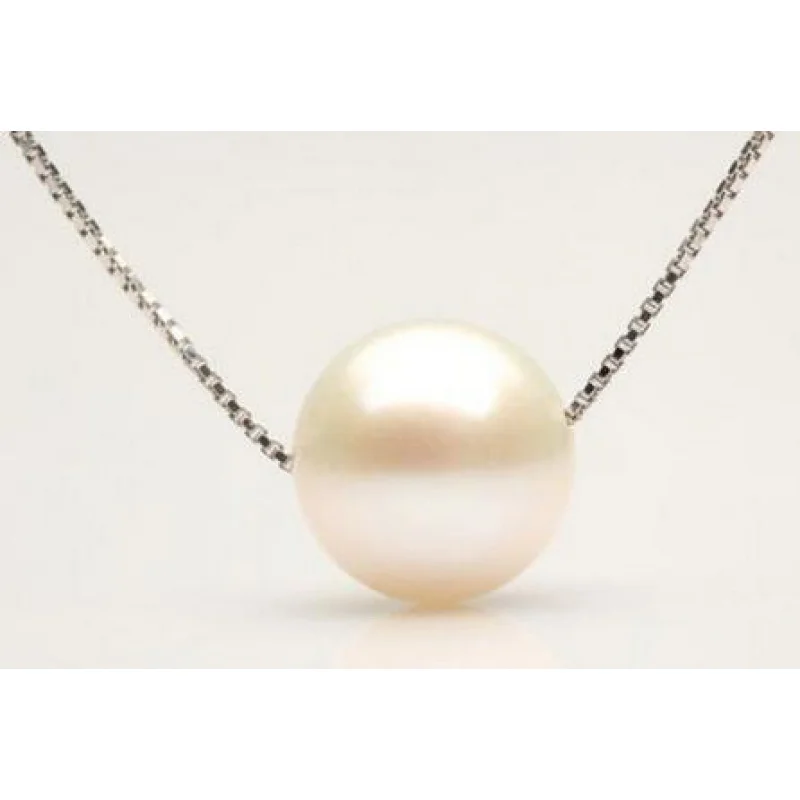 

Collier de perles blanches authentiques AAA 12MM, pendentif de mer du sud, chaîne en argent, livraison gratuite