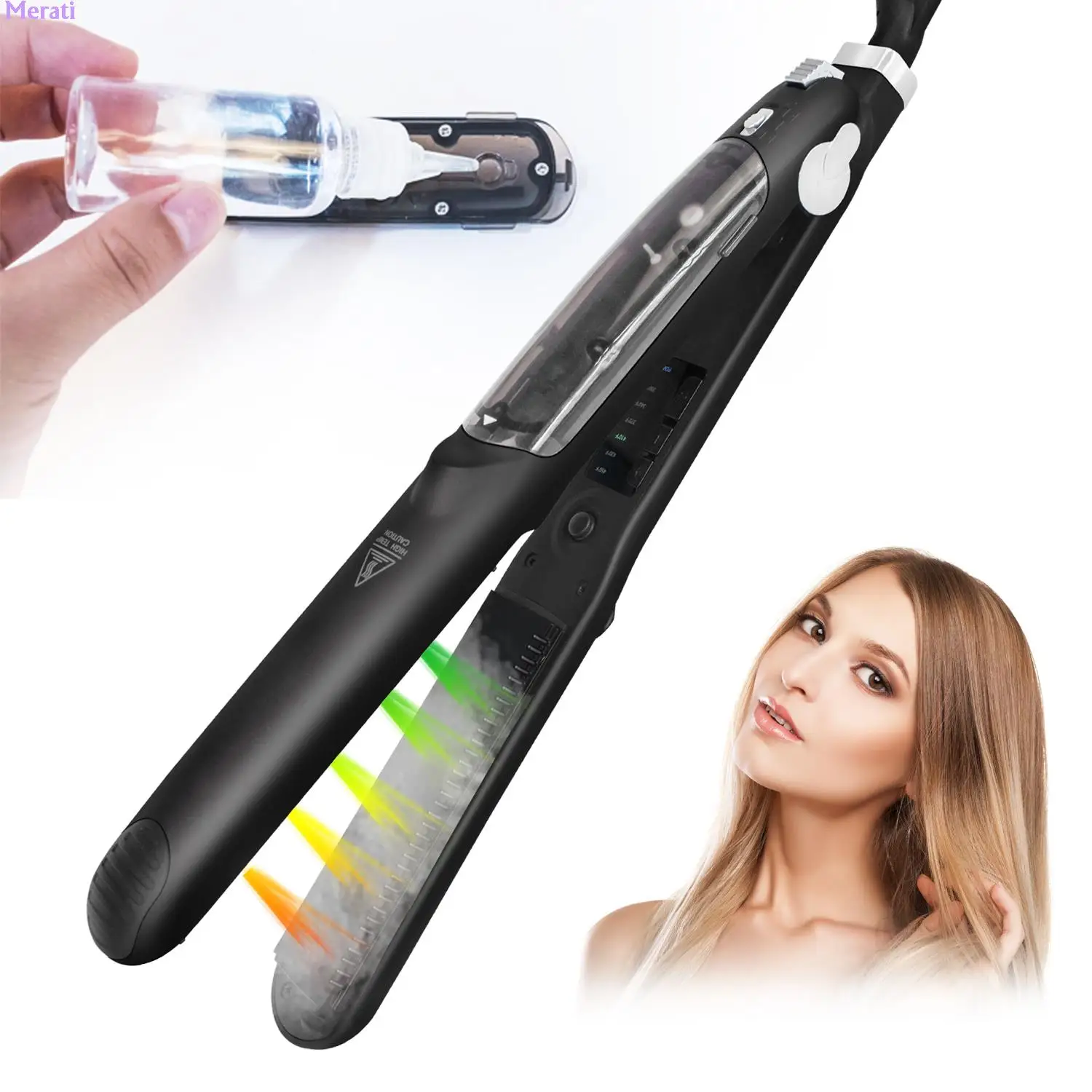 Steam Hair Straightener Ceramic Flat Iron Straightener Tourmaline Hair Straightening Iron Smoothing Straight Salon Hair Styler
Steam Hair Straightener Ceramic Flat Iron Straightener Tourmaline Hair Straightening Iron Smoothing Straight Salon Hair Styler