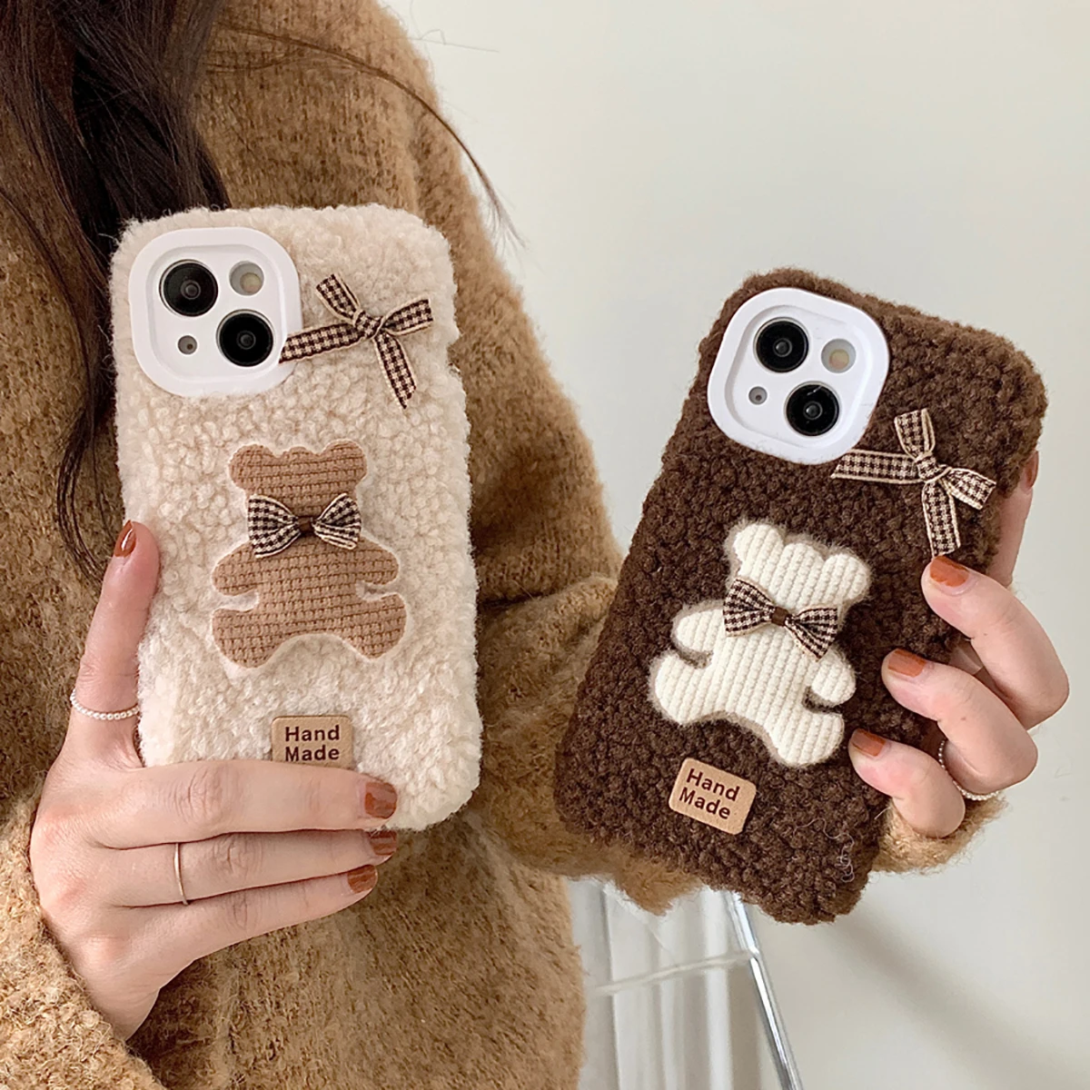 Cute 3D Bear Bowknot Warm Fur Covers For iPhone 15 13 14 12 11 Pro Max Lens Protection Full Coverage Plush Phone Cases For Girls
Cute 3D Bear Bowknot Warm Fur Covers For iPhone 15 13 14 12 11 Pro Max Lens Protection Full Coverage Plush Phone Cases For Girls