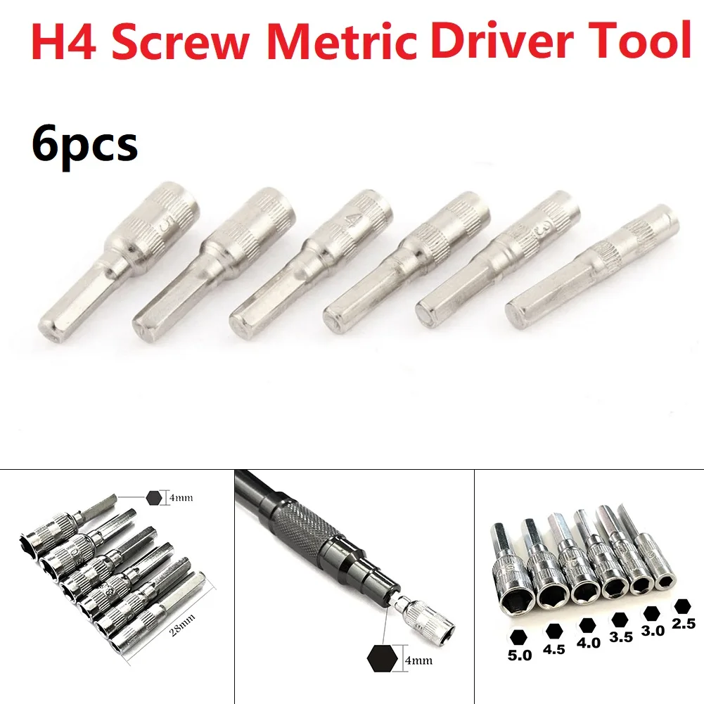 6pcs 6 Point H4 Hex Shank Socket 2.5/3/3.5/4/4.5/5mm Metric Driver Tool Set Car Repair Hand Tools For Mechanic
6pcs 6 Point H4 Hex Shank Socket 2.5/3/3.5/4/4.5/5mm Metric Driver Tool Set Car Repair Hand Tools For Mechanic