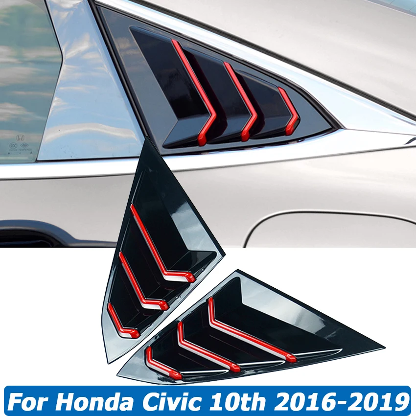 2PCS/SET Rear Window Quarter Side Vent Louver Cover Trim Sticker For Honda Civic 10th 2016 2017 2018 2019 Sedan Car Accessories
2PCS/SET Rear Window Quarter Side Vent Louver Cover Trim Sticker For Honda Civic 10th 2016 2017 2018 2019 Sedan Car Accessories