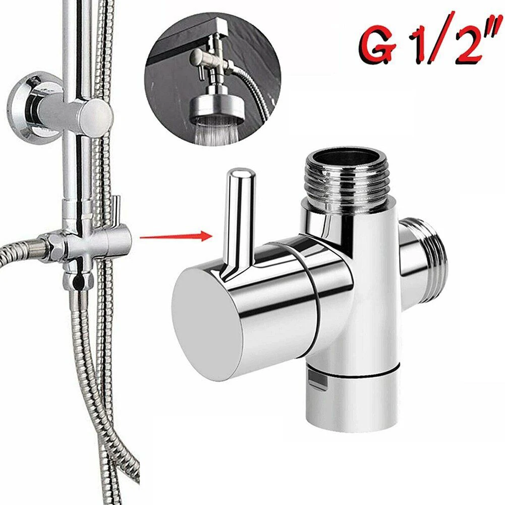 

G1/2inch 3Way Diverter Valve T-Adapter Converter Brass Valve Bathroom Shower Faucet Water Splitter For Shower Faucet Head