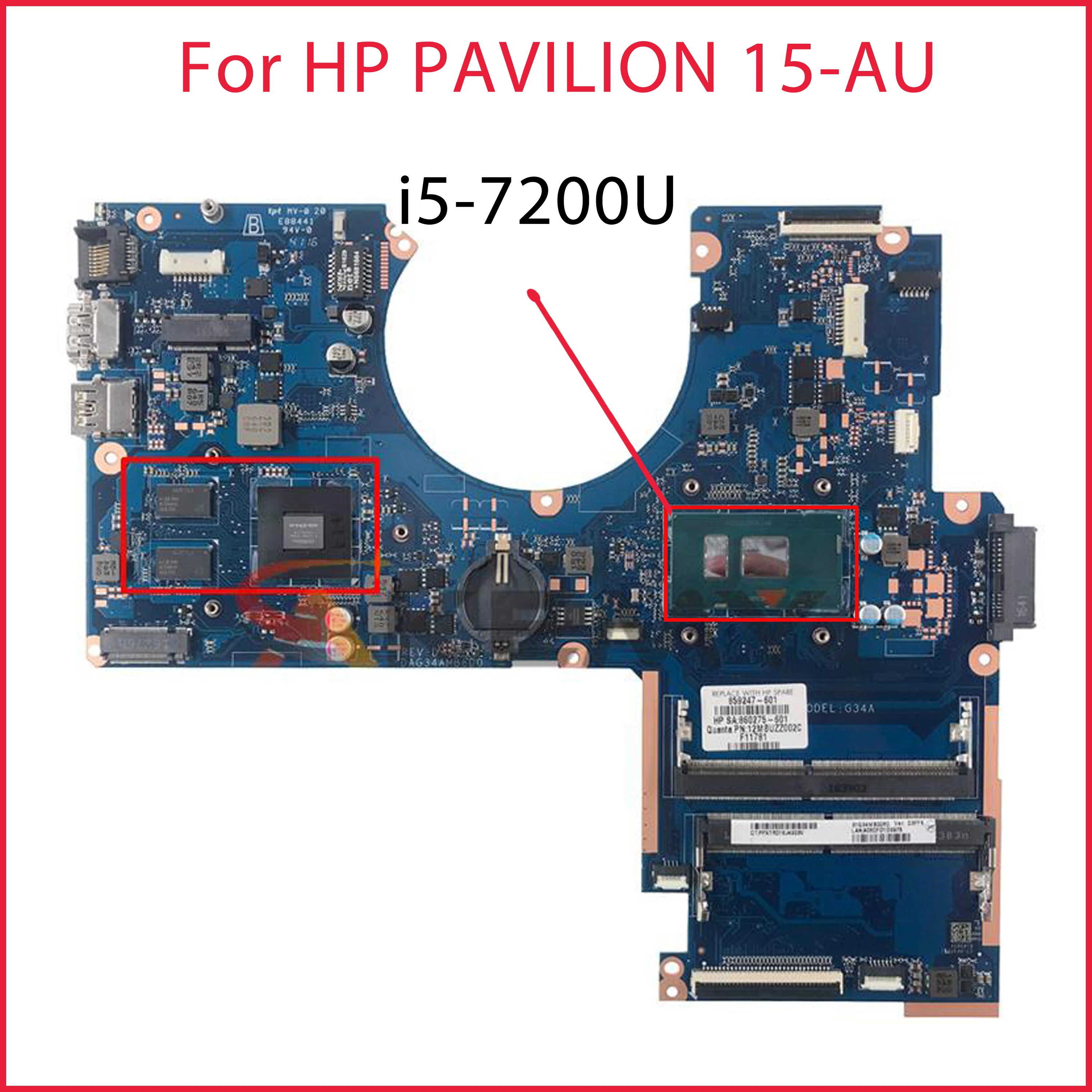 Системная плата DAG34AMB6D0 i5-7200U CPU GT940M для ноутбука HP PAVILION 15-AU 907408-601 G34A
Системная плата DAG34AMB6D0 i5-7200U CPU GT940M для ноутбука HP PAVILION 15-AU 907408-601 G34A