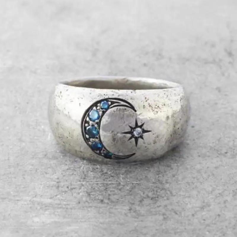 Vintage Moon Star Rings for Women Blue Crystal Women's Promise Ring Female Wedding Jewelry Accessories Gifts Dropshipping
Vintage Moon Star Rings for Women Blue Crystal Women's Promise Ring Female Wedding Jewelry Accessories Gifts Dropshipping