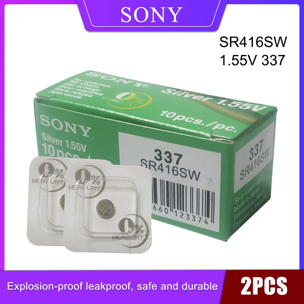 2 шт./лот для SONY 1,55 V 337 SR416SW серебристый оксид, батарейка для часов 337 SR416SW, Кнопочная монетница для часов, электрических игрушек
2 шт./лот для SONY 1,55 V 337 SR416SW серебристый оксид, батарейка для часов 337 SR416SW, Кнопочная монетница для часов, электрических игрушек