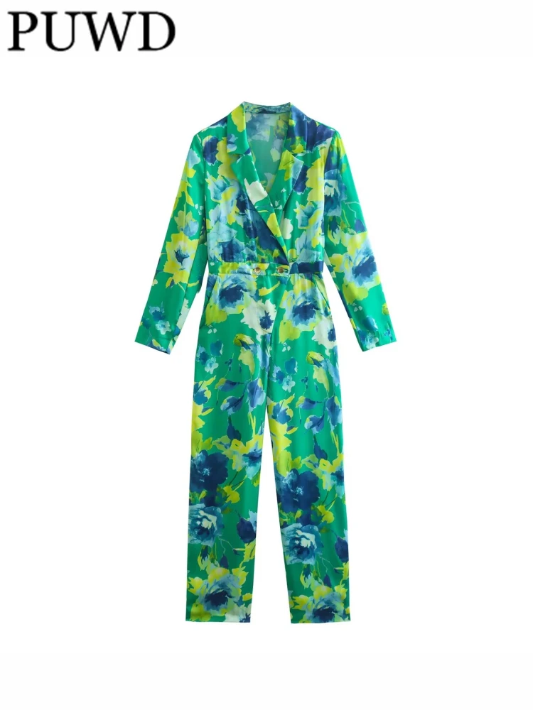 PUWD Women 2022 Fall Fashion With Pockets Floral Print Wide Leg Green Jumpsuits Vintage Long Sleeve Side Zipper Female Jumpsui
PUWD Women 2022 Fall Fashion With Pockets Floral Print Wide Leg Green Jumpsuits Vintage Long Sleeve Side Zipper Female Jumpsui