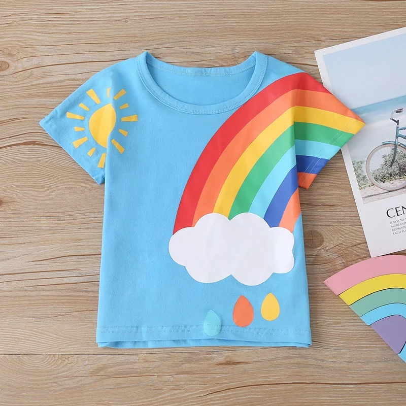 Summer Cotton Toddler T-Shirt Kids Baby Girl Boy Short Sleeve Casual Sun Rainbow Clouds T-shirts Active Tops Baby Clothes 2-6Y
Summer Cotton Toddler T-Shirt Kids Baby Girl Boy Short Sleeve Casual Sun Rainbow Clouds T-shirts Active Tops Baby Clothes 2-6Y