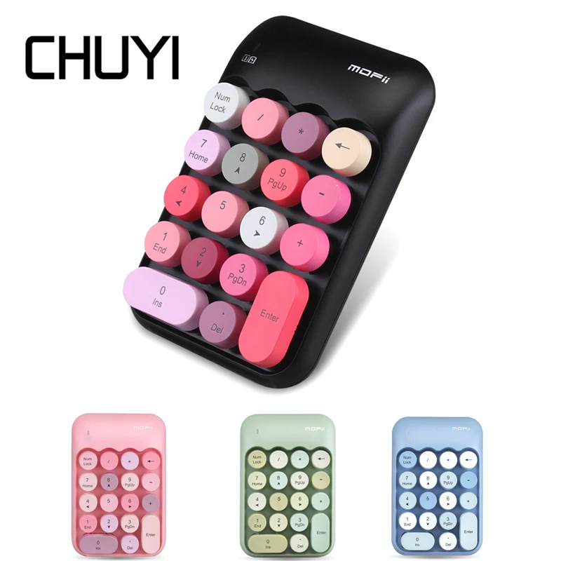 CHUYI Wireless Numeric Keyboard Mini Protable 18 Keys 2.4G Colorful 10M Vintage Style Digital Keypad For Laptop Macbook PC
CHUYI Wireless Numeric Keyboard Mini Protable 18 Keys 2.4G Colorful 10M Vintage Style Digital Keypad For Laptop Macbook PC