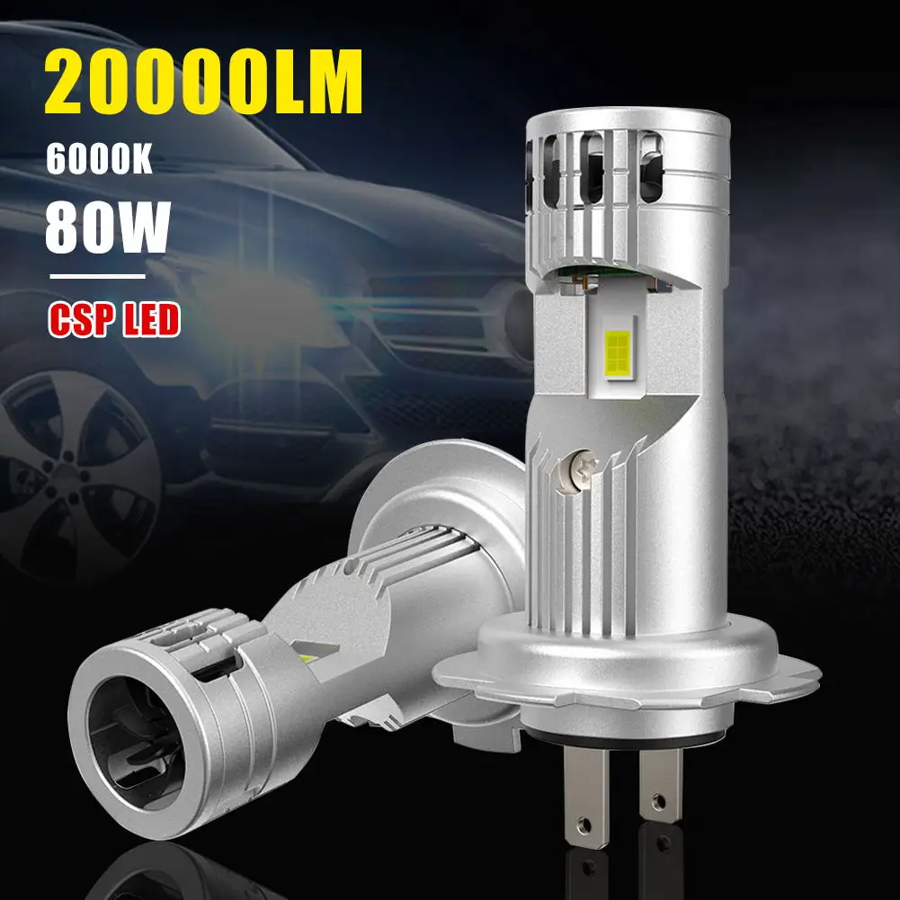 2Pcs H4 H7 Car LED Headlight H11 9005 LED Bulb 80W 20000LM 6000K White CSP Light with Cooling Fan IP68 Waterproof Auto Lamp
2Pcs H4 H7 Car LED Headlight H11 9005 LED Bulb 80W 20000LM 6000K White CSP Light with Cooling Fan IP68 Waterproof Auto Lamp